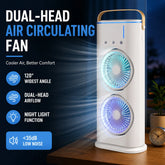 3 in 1 Dual-head Fan AIr Conditioner Household Air Cooler LED Night Light Portable Humidifier Air Adjustment Fan Office Home Fan