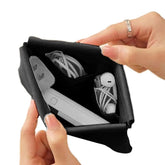 Automatic Closed Purse Bag Mini PU Separate Earphone Charging Cable Storage Bag Portable Zero Wallet Coin Lipstick Storage Bag