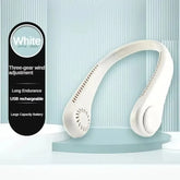 Hands Free Neck Fan Portable USB Rechargeable Bladeless Cooling Fan Quiet Wearable Fan for Summer Travel 3 Speed Mini Long endur