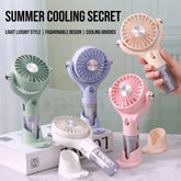 Mini Portable Handheld Fan Cooling Bracket Base Electric Hand Fan USB Rechargeable Hydrating Spray Pocket Fan Summer Use
