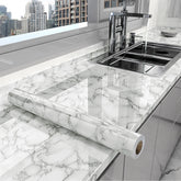 Glossy White Self-Adhesive Wallpaper Waterproof Oil-Proof PVC Cabinet Sticker Furniture Renovation Film for Kitchen