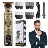 HIENA T9 Electric Hair Trimmer LCD Intelligent Display Hair Beard Clipper Vintage Skull Totem Design Professional Hair Cutter
