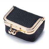 New women's solid colorImitation PU leather jewelry box, ring, necklace, earring storage box, mini coin wallet with kiss lo