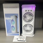 3 in 1 Dual-head Fan AIr Conditioner Household Air Cooler LED Night Light Portable Humidifier Air Adjustment Fan Office Home Fan