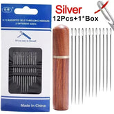 36/12PCS Blind Needle Elderly Needle-side Big Hole Hand Stainless Steel Sewing Needless Threading Household DIY Sewing Needles