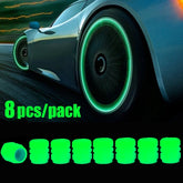 1-8PCS Luminous Car Tire Valve Cap Fluorescent Night Glowing Decor Motorcycle Bike Wheel Nozzle Dustproof Tyre Valve Stem Caps