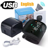 Portable Automatic Wrist Voice Blood Pressure Monitor Digital One Button Blood Pressure Monitor Machine Tonometers for Home Use