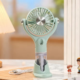 Mini Portable Handheld Fan Cooling Bracket Base Electric Hand Fan USB Rechargeable Hydrating Spray Pocket Fan Summer Use