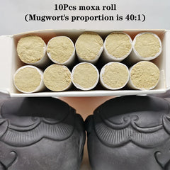 10Pcs Moxibustion Rolls Pure Moxa Stick Traditional Chinese Herbal Medicine Acupuncture Massage Therapy Warm Body Relieve Pain
