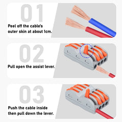 1~100pcs Quick PCT lamp Wire Connector Universal Parallel Wire Junction Box 0.08-4.0mm2 Push-in Conductor Wire Terminal Block