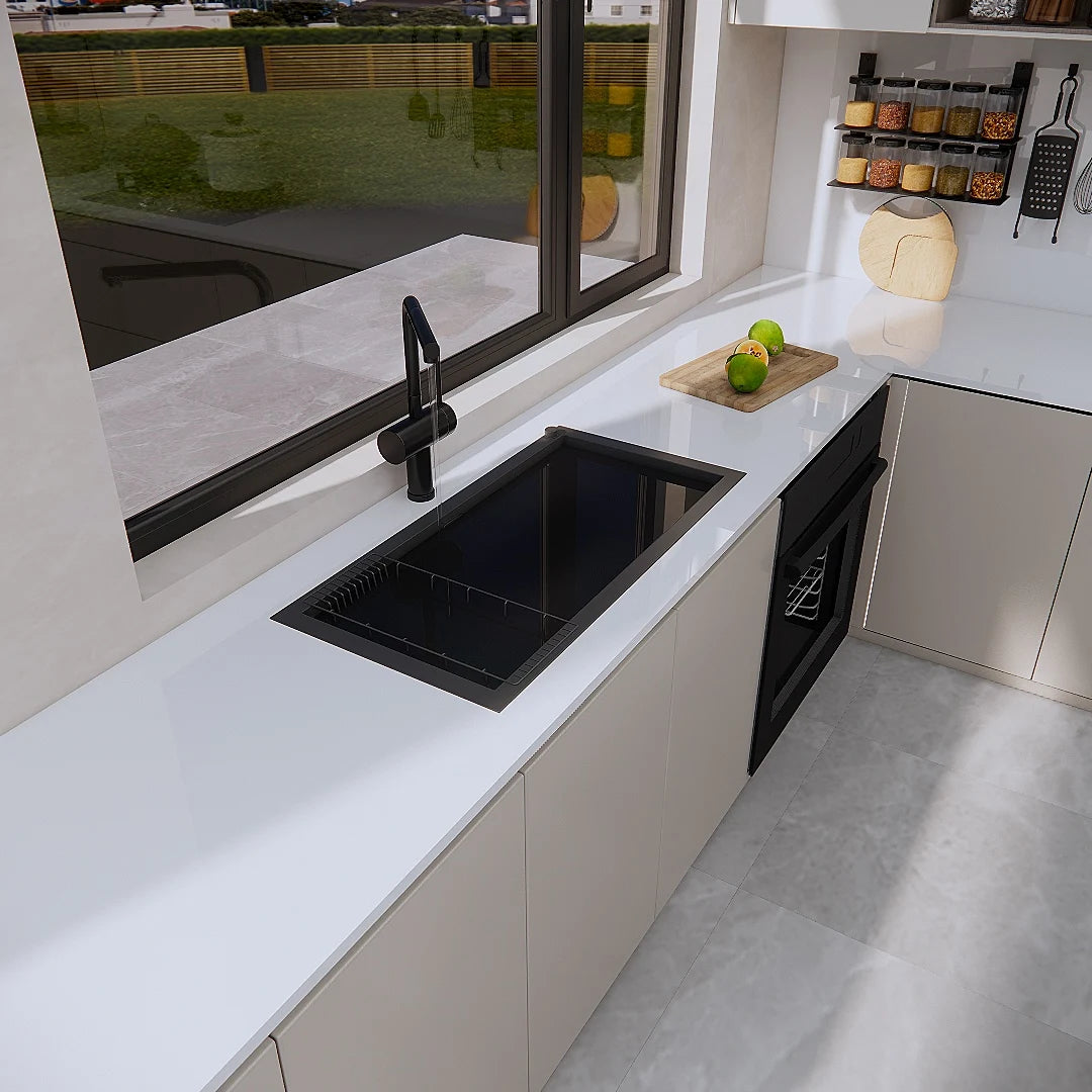 Glossy White Self-Adhesive Wallpaper Waterproof Oil-Proof PVC Cabinet Sticker Furniture Renovation Film for Kitchen