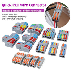 1~100pcs Quick PCT lamp Wire Connector Universal Parallel Wire Junction Box 0.08-4.0mm2 Push-in Conductor Wire Terminal Block