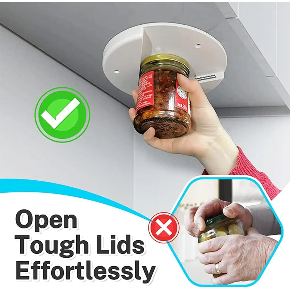 New 1pcs Under Cabinet Jar Openers for Weak Hand Easy Grip,One Handed Gadgets & Bottle Opener Kitchen Tools,Arthritis Jar Opener