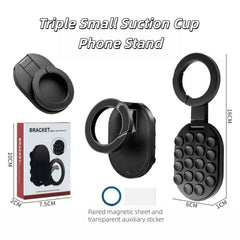 3-in-1 Magnetic Phone Holder Suction Cup Carabiner 360° Rotatable Foldable Portable Lazy Stand for Phone Tablet Desktop Wall