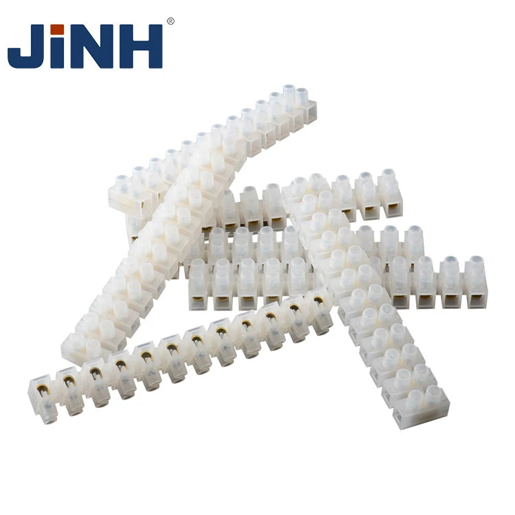 JINH 10Pcs H Type electric connector strip Wire connector Barrier Electirc Strip Block Terminal Plastic Screw terminal block