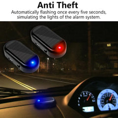 1/2Pcs Car Fake Security Light Solar Powered Simulated Dummy Alarm Wireless Warning Lamp LED Flashing Anti Theft Caution Lamp