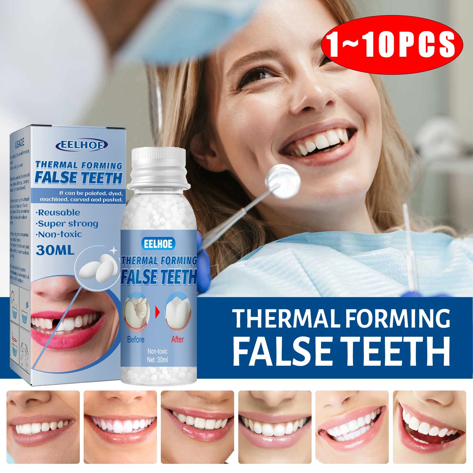 Temporary Teeth Repair Falseteeth Glue Resin Tooth Repair Glue Teeth Gaps Filling False Teeth Solid Glue Safety Dental Supplies