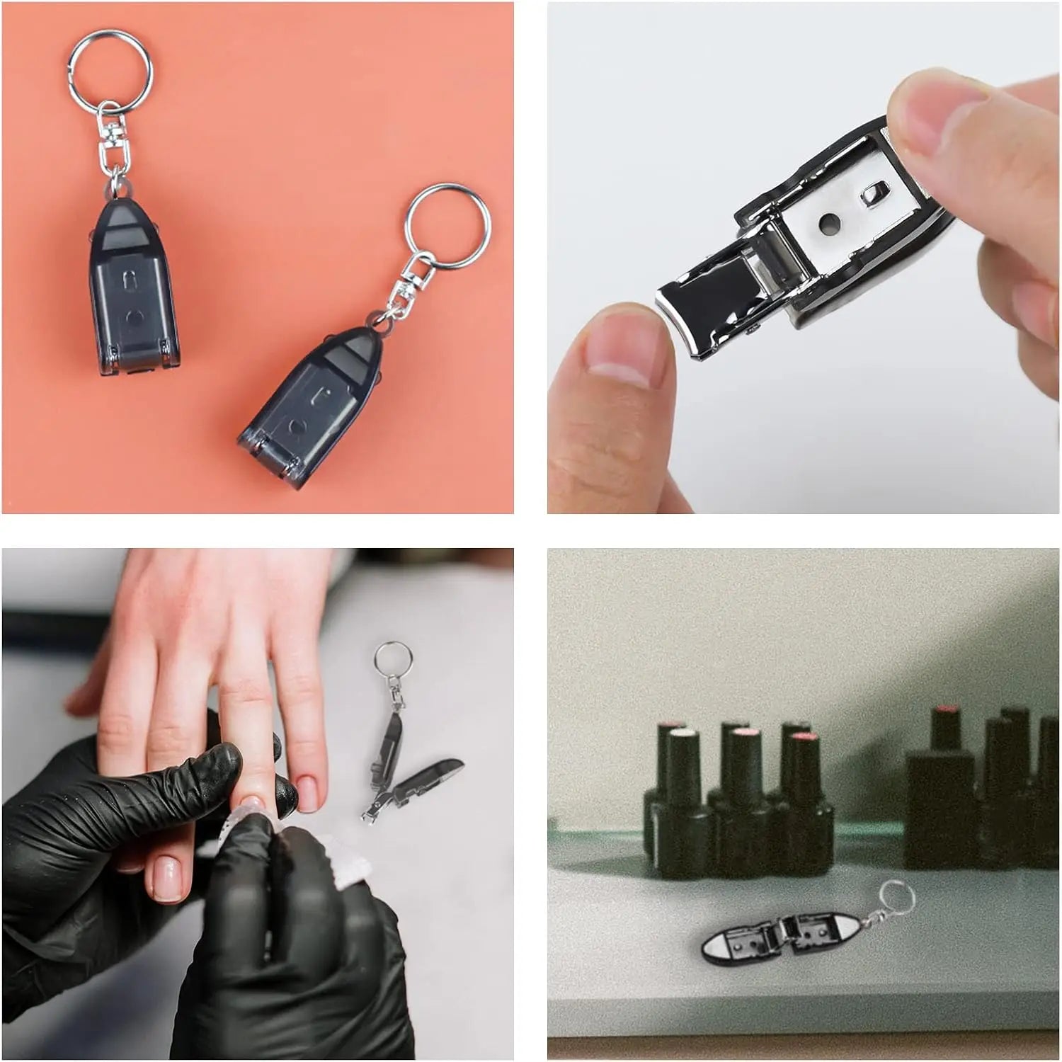 1/2/3PCS Keychain Finger Nail Clippers Mini Foldable Stainless Steel Nail Cutter with Nail Files For Outdoor Travel