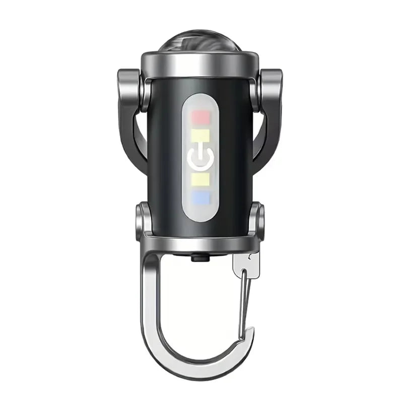 Mini Keychain Flashlight Rechargeable Pocket COB Working Light Outdoor Hook Emergency Warning Light for Camping Walking Hiking