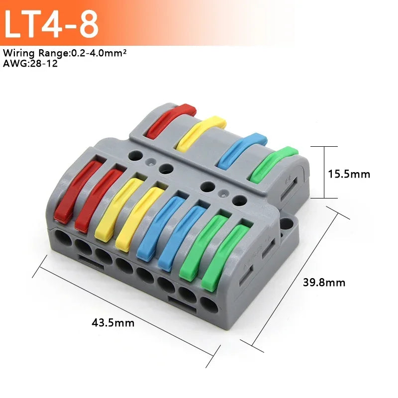 1~100pcs Quick PCT lamp Wire Connector Universal Parallel Wire Junction Box 0.08-4.0mm2 Push-in Conductor Wire Terminal Block