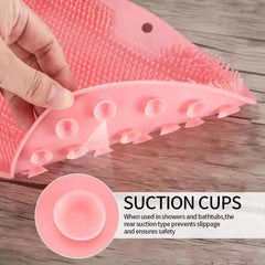 Shower Foot Scrubber Mat with Suction Cups, Non-Slip Exfoliating Foot Cleaner for Shower & Bath, Multi-Use Back Massager Pad