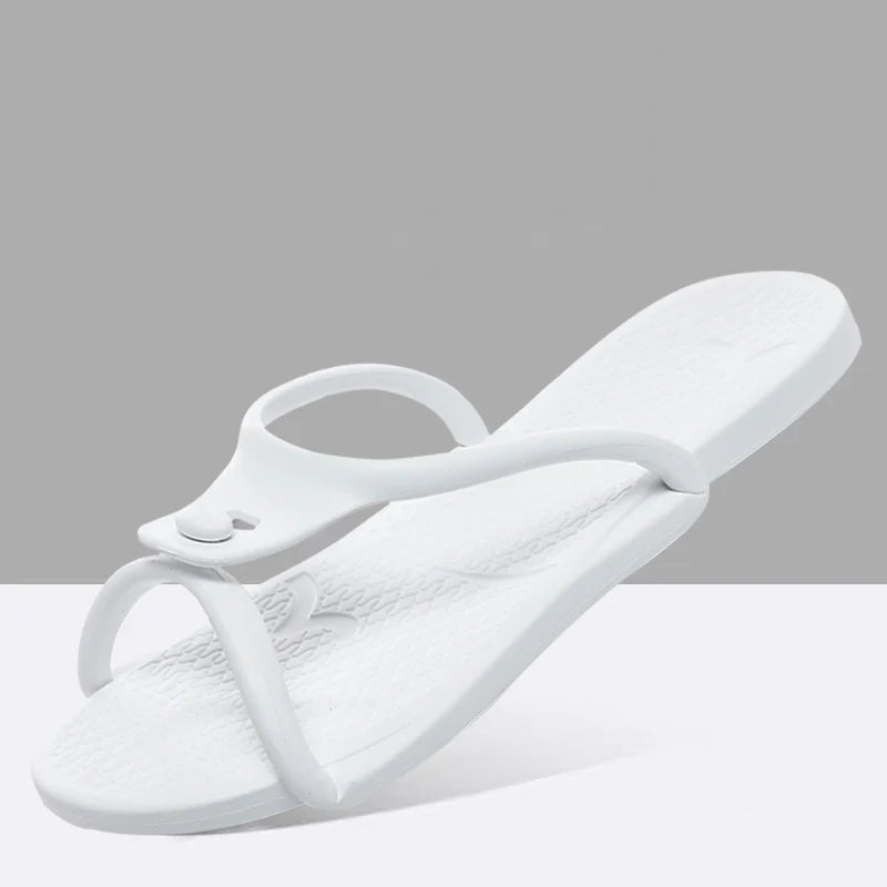 2024 Summer Women Folding Slippers Adults Portable Trip Travel Sandals Couples Indoor Soft Slides Men Beach Non-slip EVA Shoes