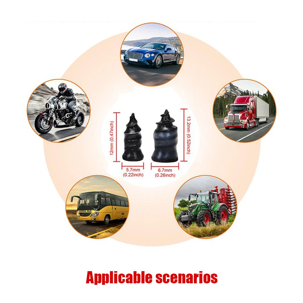 10PCS Vacuum Car Tyre Repair Rubber Nail Set Universal Tire Screw Tubeless Repair Tools Accessories Kit for Motorcycle Truck