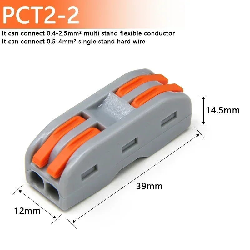 1~100pcs Quick PCT lamp Wire Connector Universal Parallel Wire Junction Box 0.08-4.0mm2 Push-in Conductor Wire Terminal Block