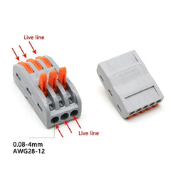1~100pcs Quick PCT lamp Wire Connector Universal Parallel Wire Junction Box 0.08-4.0mm2 Push-in Conductor Wire Terminal Block