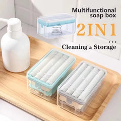 Roller Soap Mover Cylindrical Bathroom Soap Tray Rack Soap Box Plastic Storage Container with Drainage Bathroom Accessories Soap