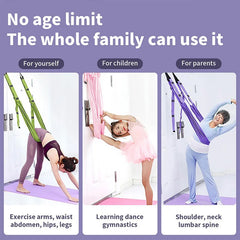 Luxury Purple Aerial Yoga Rope - Soft Fabric+Stable Support, Home Workout Safety, Single Piece