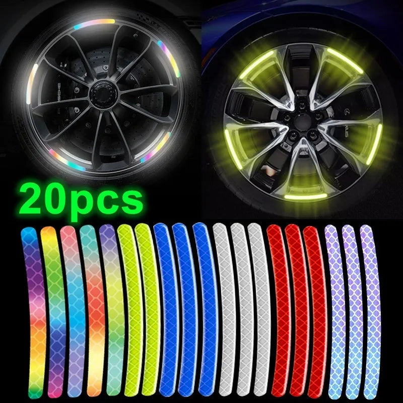 Reflective Tire Stickers for Bicycle Safety Rim Sticker Tape Kids Balance Bike Reflective Stickers Motorcycle Car Wheel Decals