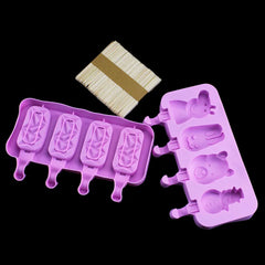 Silicone World DIY Ice Cream Silicone Molds Homemade Handheld Popsicle Mold Cheese Stick Mold Ice Pop Ice Tray With Lid