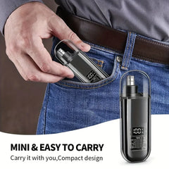 Nose Ear Hair Trimmer for Men - USB C Rechargeable Portable Fast Charge, Compact Grooming Kit