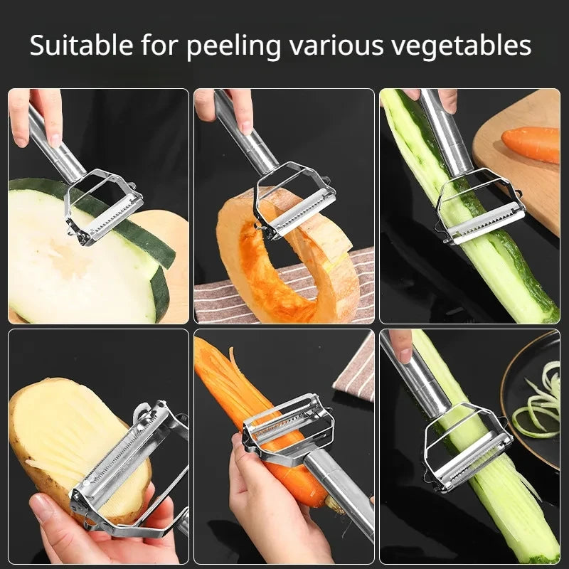 Multifunctional Vegetable Peeler Stainless Steel Potatoes Carrots Grater Fruit Peeler Cutter Melon Planer Kitchen Gadgets