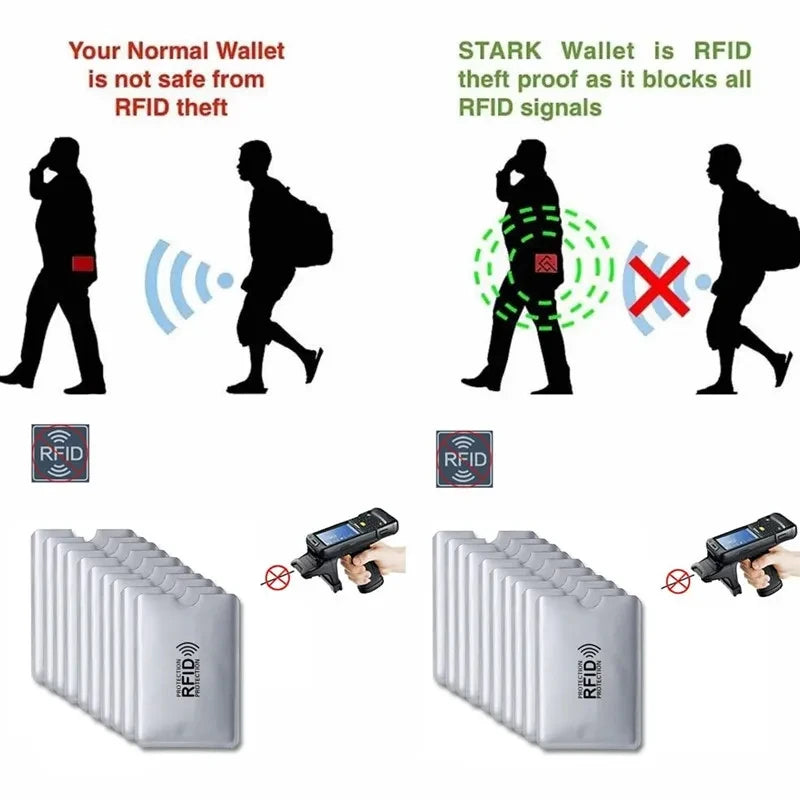 New 5-10 Pcs Aluminium Anti Rfid Card Holder NFC Blocking Reader Lock Id Bank Card Holder Case Protection Metal Credit Card Case