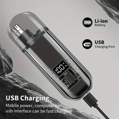 Nose Ear Hair Trimmer for Men - USB C Rechargeable Portable Fast Charge, Compact Grooming Kit