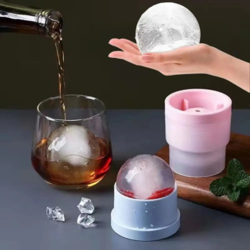 3PCS Large Silicone Ice Ball Mold Easy Demoulding Soft Ice Maker Round Ice Ball Reusable Ice Cube Machine Bar Accessories