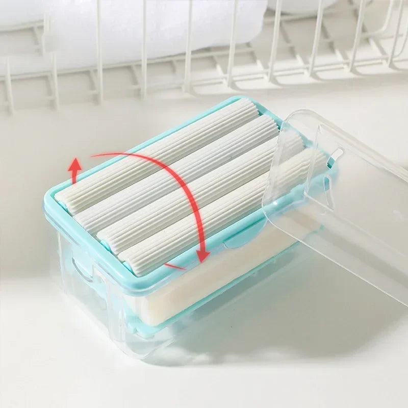 Roller Soap Mover Cylindrical Bathroom Soap Tray Rack Soap Box Plastic Storage Container with Drainage Bathroom Accessories Soap