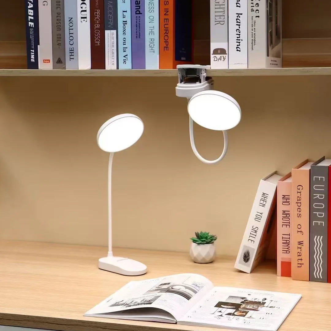 Led Table Lamp USB Rechargeable Night Light with Folding Clamp Study Stand Read Lamp Touch 3 Modes Dimming Eye Protection Light