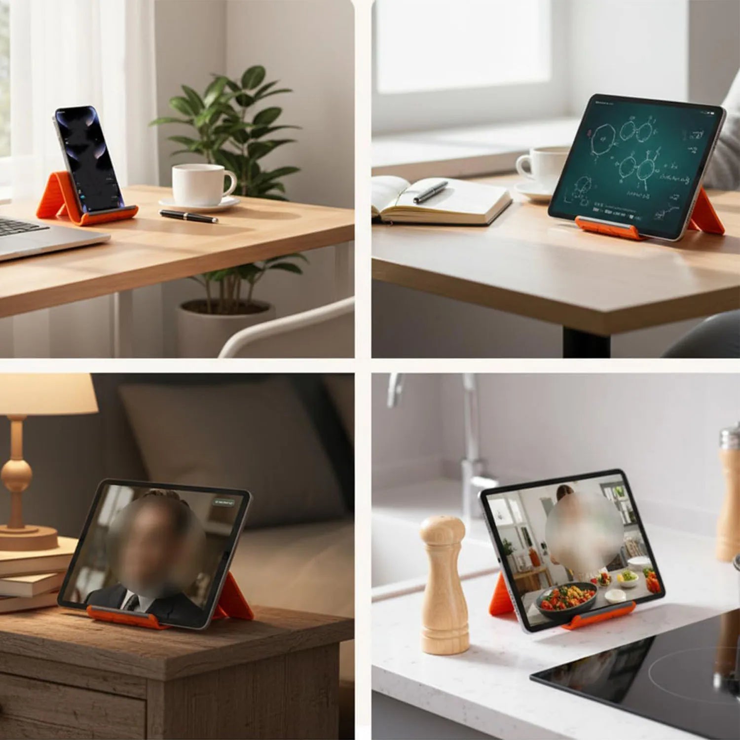 Portable Foldable Silicone Phone Holder, Bendable Freely into Any Shape, Multi-Angle Adjustable Stand for Mobile Phone Devices