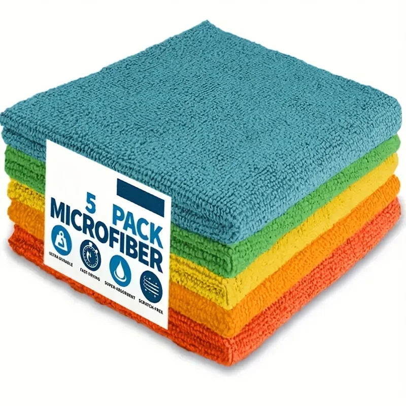 10Microfiber Cleaning Cloth, Dishwashing Cloth Household Rag Kitchen Bathroom Cleaning Towel Durable Absorbent Towel