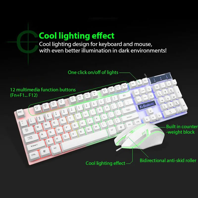 KM320 Waterproof Luminous Backlit Gaming Keyboard (Keyboard Only)