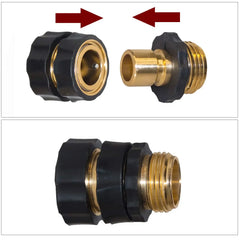 1set Garden Hose Quick Release connect coupler, Metal Hose Fitting Quick Connector 3/4" GHT Male and Female Adapter Garden Water