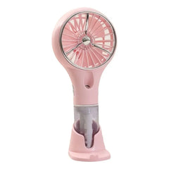 Mini Portable Handheld Fan Cooling Bracket Base Electric Hand Fan USB Rechargeable Hydrating Spray Pocket Fan Summer Use