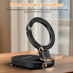 Ulanzi MA39 Magnetic Smartphone Desktop Stand With Suction Cup for iPhone Aluminium Mini Pocket Stand for Glass Windows Laptop