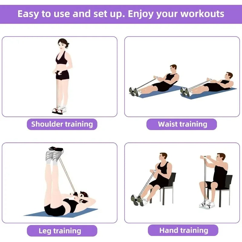 Tensioner Multi-Functional Household Fitness Yoga Abdominal Strengthening Elastic Band Tension Rope Sit-Up Assistive