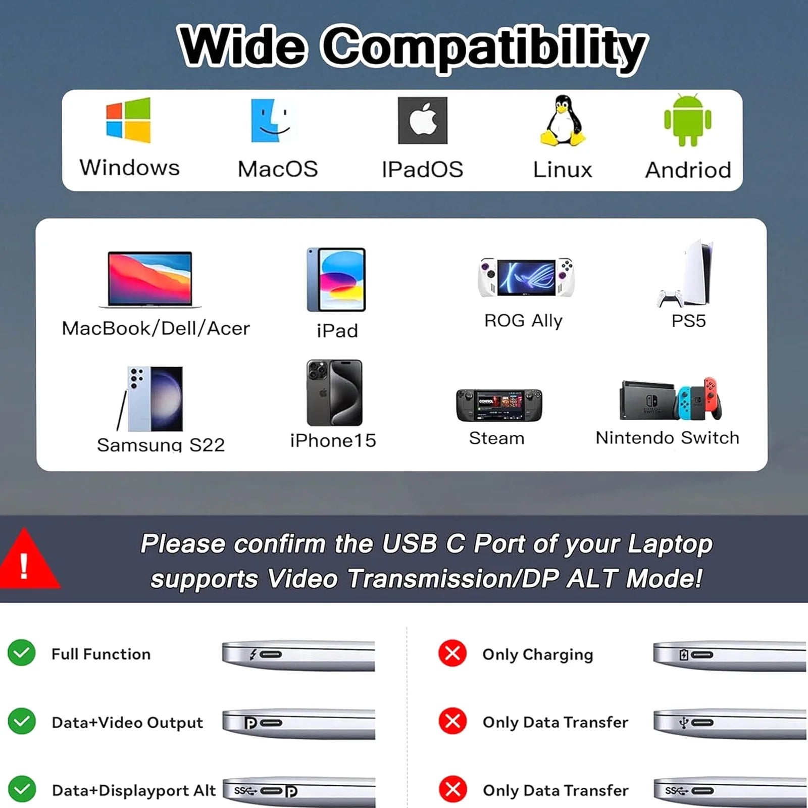 USB C Hub 8 In 1 Type C 3.1 To 4K HDTV Adapter with RJ45 100Mbps SD/TF Card Reader PD Fast Charge for MacBook Notebook Laptop