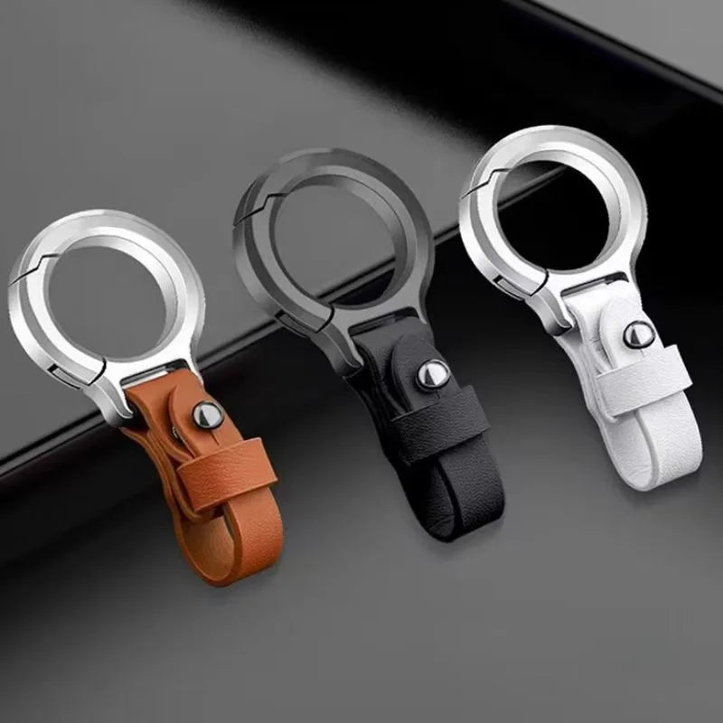 Leather Car Keychain Pendant Key Ring Chain Hanging Men Women Gift Universal Durable Metal Ring Creative Keychain Car Styling
