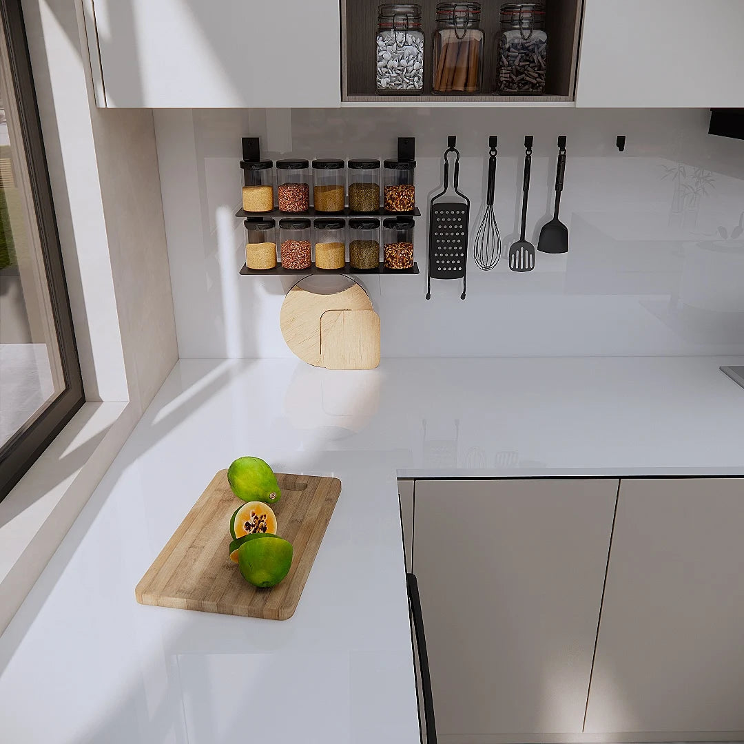 Glossy White Self-Adhesive Wallpaper Waterproof Oil-Proof PVC Cabinet Sticker Furniture Renovation Film for Kitchen